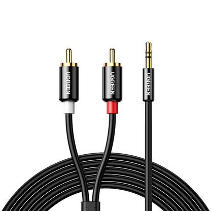 Καλώδιο Ήχου 3.5mm - 2 x RCA UGREEN AV116, 1m, Μαύρο