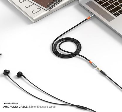 Καλώδιο Ήχου 3.5mm - 3.5mm XO Design NB-R269A, 1m, Μαύρο
