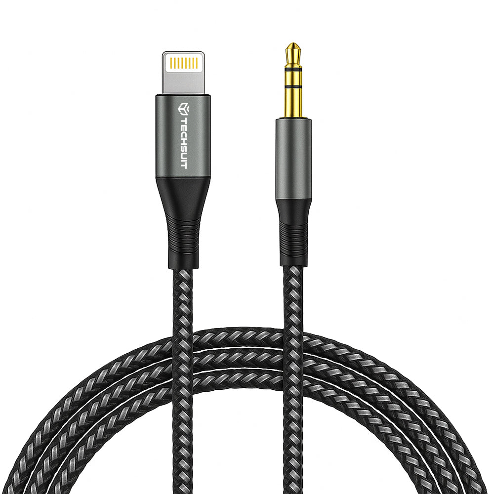 Καλώδιο Ήχου Lightning - 3.5mm Techsuit AC17 NexaSound, 1m, Γκρι