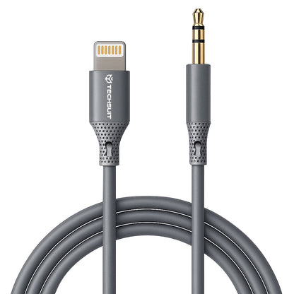 Καλώδιο Ήχου Lightning - 3.5mm Techsuit AC5 SoundFlex, 1m, Γκρι