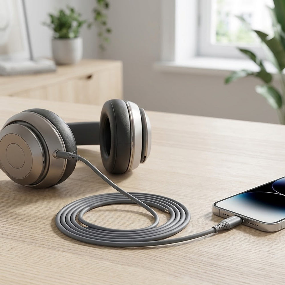 Καλώδιο Ήχου Lightning - 3.5mm Techsuit AC5 SoundFlex, 1m, Γκρι