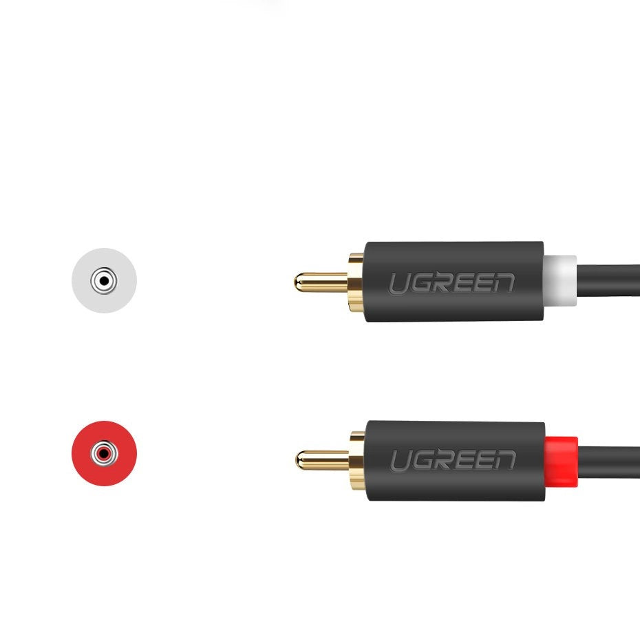 Καλώδιο Ήχου UGREEN AV104, 2 x RCA - 2 x RCA, 2m, Μαύρο