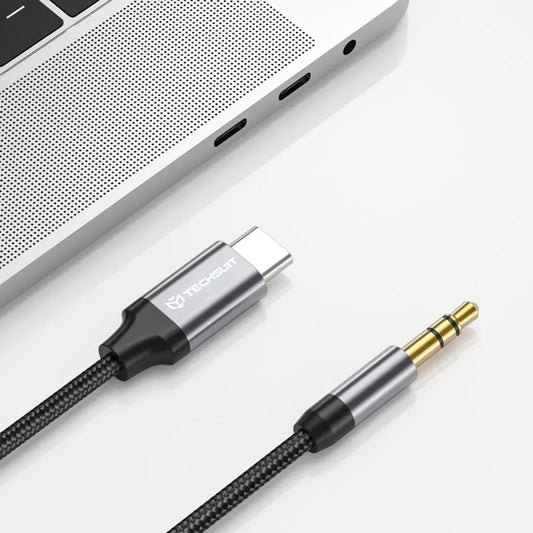Καλώδιο Ήχου USB-C - 3.5mm Techsuit AC11 FuseXound, 0.5m, Γκρι