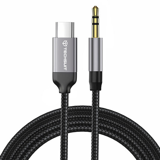 Καλώδιο Ήχου USB-C - 3.5mm Techsuit AC9 SoundShell, 1.5m, Γκρι