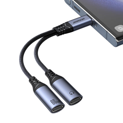 Καλώδιο Ήχου USB-C - 2 x USB-C Joyroom SY-C03, 0.14m, Μαύρο