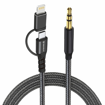 Καλώδιο Ήχου USB-C / Lightning - 3.5mm Techsuit AC15 EchoSnap, 1m, Μαύρο