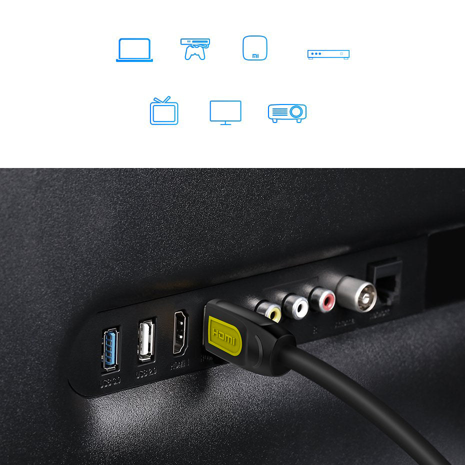 Καλώδιο Βίντεο UGREEN HD101, HDMI - HDMI, 4K, 1m, Μαύρο
