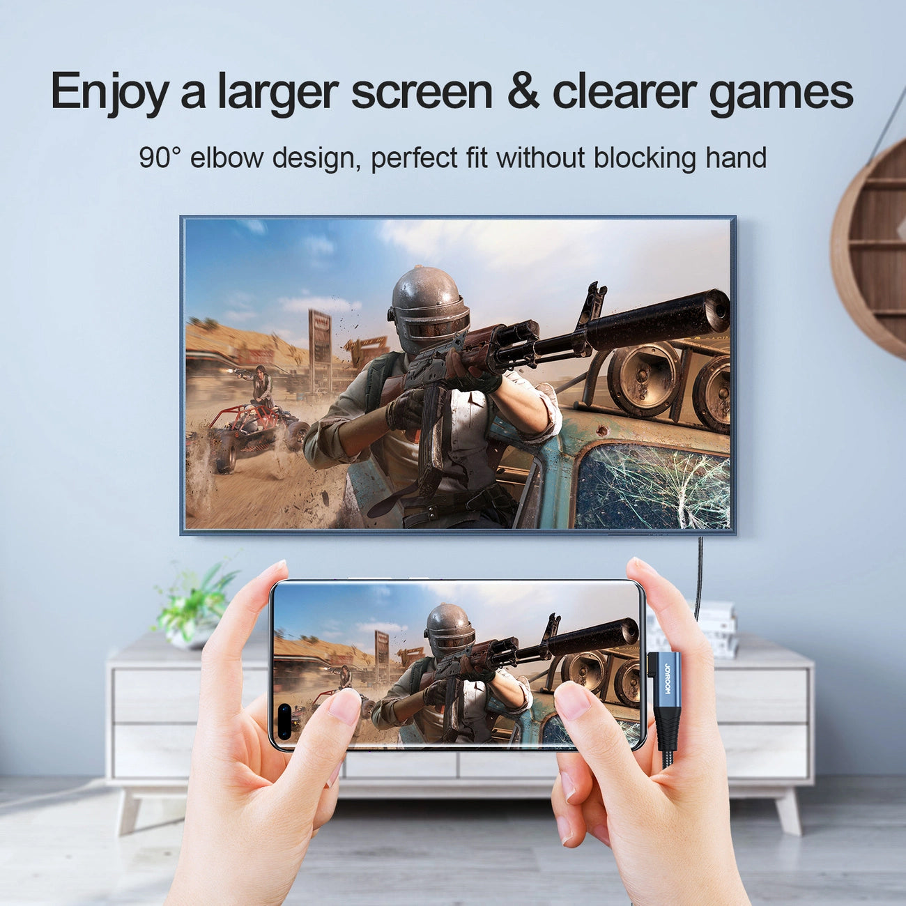 Καλώδιο Ήχου και Βίντεο USB-C - HDMI Joyroom SY-20C1 Angled, 2m, Γκρι