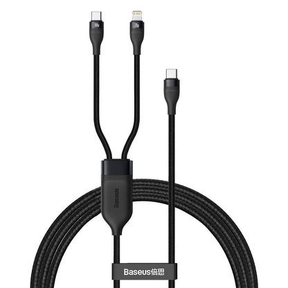 Καλώδιο Δεδομένων και Φόρτισης USB-C - Lightning / USB-C Baseus Flash Series 2in1, 100W, 1.2m, Μαύρο CA1T2-F01