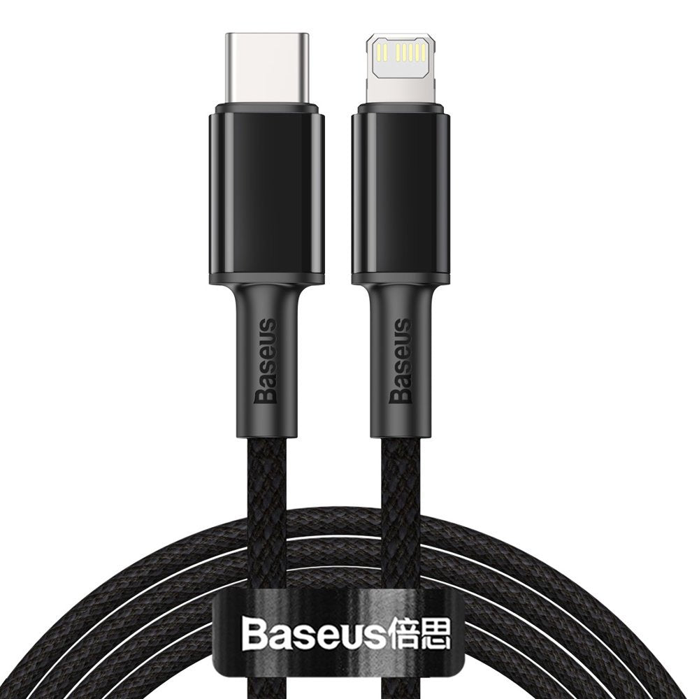 USB-C to Lightning Data and Charging Cable Baseus High Density Braided, 20W, 2m, Black CATLGD-A01