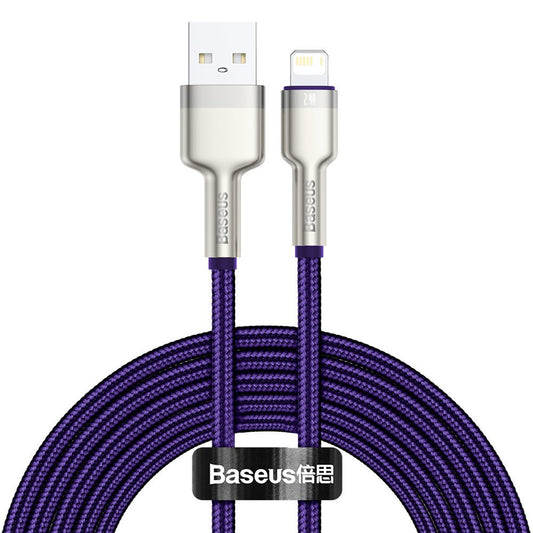Καλώδιο Δεδομένων και Φόρτισης USB-A - Lightning Baseus Cafule Metal Series, 18W, 2m, Μωβ CALJK-B05