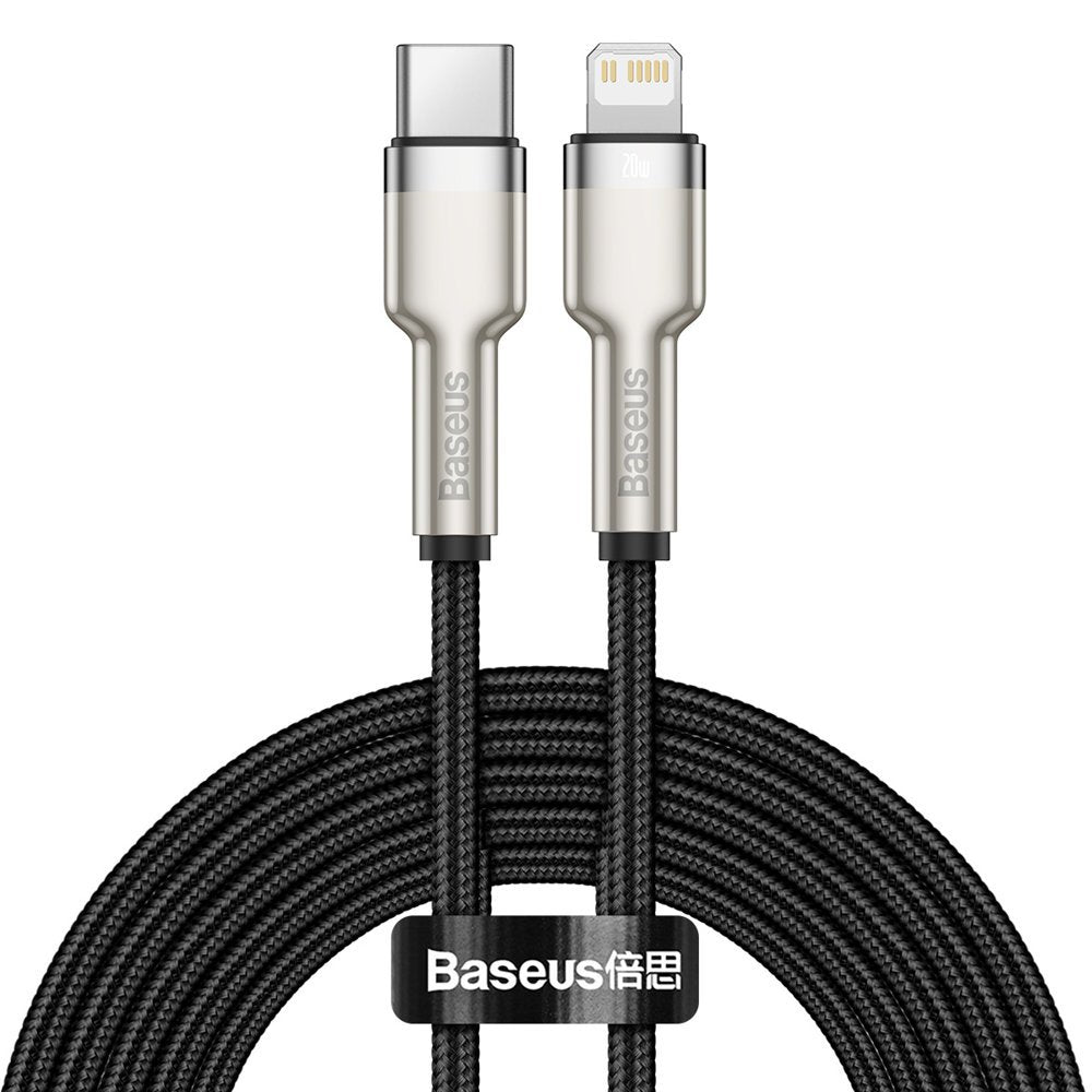 Καλώδιο Δεδομένων και Φόρτισης USB-C - Lightning Baseus Cafule Metal Series, 20W, 2m, Μαύρο CATLJK-B01