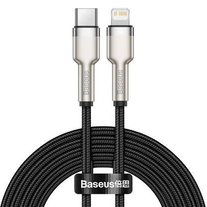 Καλώδιο Δεδομένων και Φόρτισης USB-C - Lightning Baseus Cafule Metal Series, 20W, 2m, Μαύρο CATLJK-B01