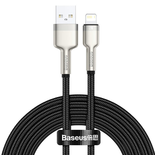 Καλώδιο Δεδομένων και Φόρτισης USB-A - Lightning Baseus Cafule Metal Series, 18W, 2m, Μαύρο CALJK-B01