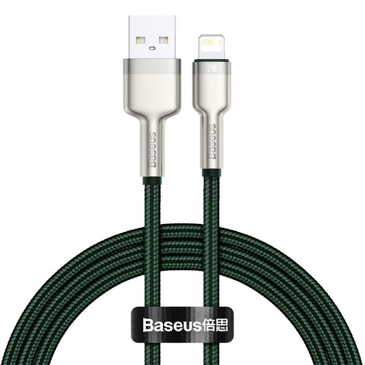 Καλώδιο Δεδομένων και Φόρτισης USB-A - Lightning Baseus Cafule Metal Series, 18W, 1m, Πράσινο CALJK-A06