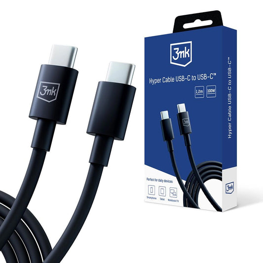 Καλώδιο Δεδομένων και Φόρτισης USB-C - USB-C 3MK Hyper, 100W, 1.2m, Μαύρο
