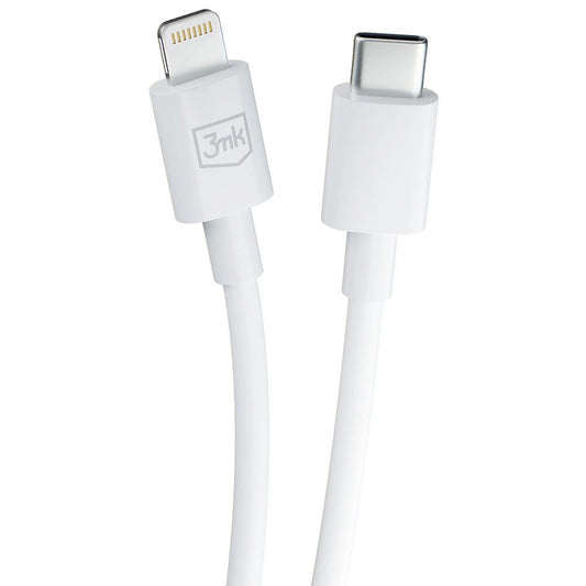 USB-C to Lightning Data and Charging Cable 3MK Hyper, 20W, 1.2m, White