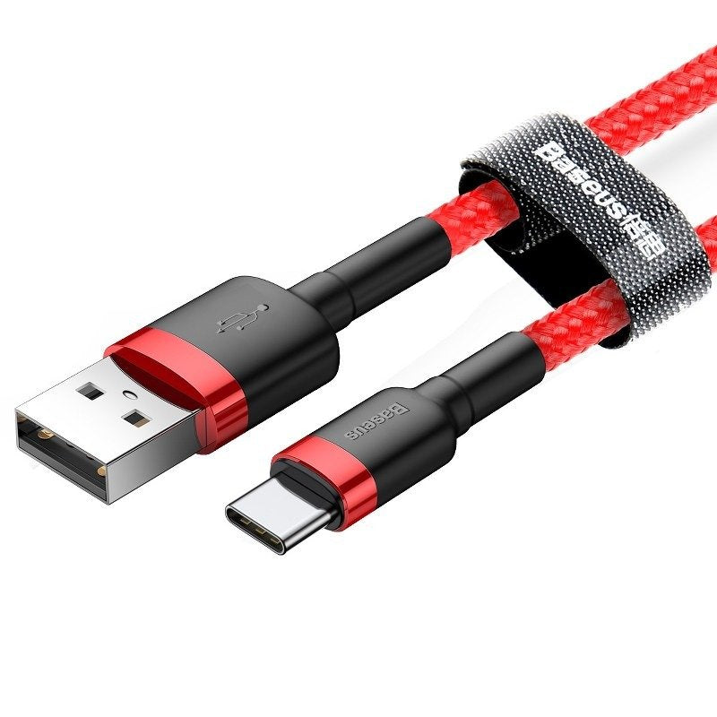 Καλώδιο Δεδομένων και Φόρτισης USB-A - USB-C Baseus Cafule, 60W, 1m, Κόκκινο