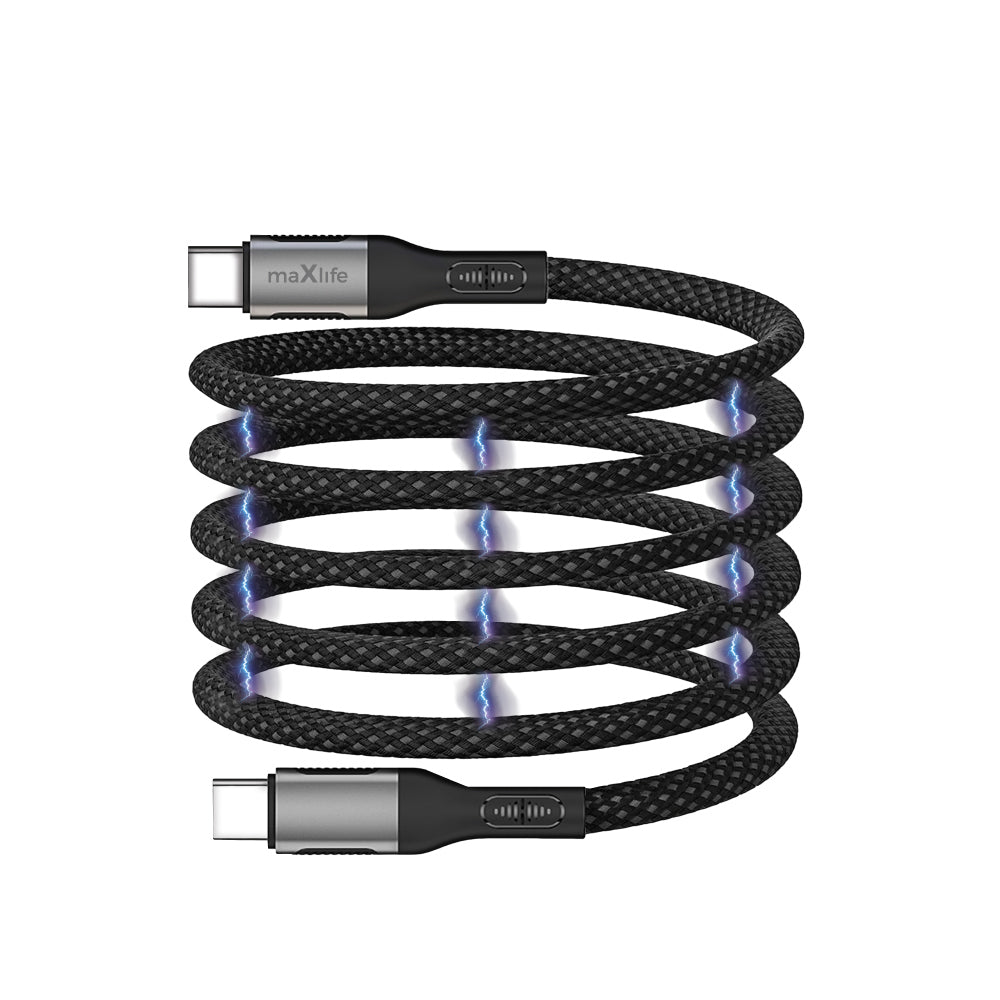 USB-C Data and Charging Cable - USB-C MaXlife MXUC-11 Magnetic, 100W, 1m, Black