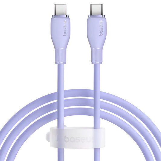 Καλώδιο Δεδομένων και Φόρτισης USB-C - USB-C Baseus Pudding, 100W, 1.2m, Μωβ P10355702511-00