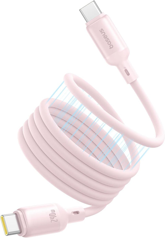 Καλώδιο Δεδομένων και Φόρτισης USB-C - USB-C Baseus PicoGo, 240W, 1m, Ροζ P10376800411-00