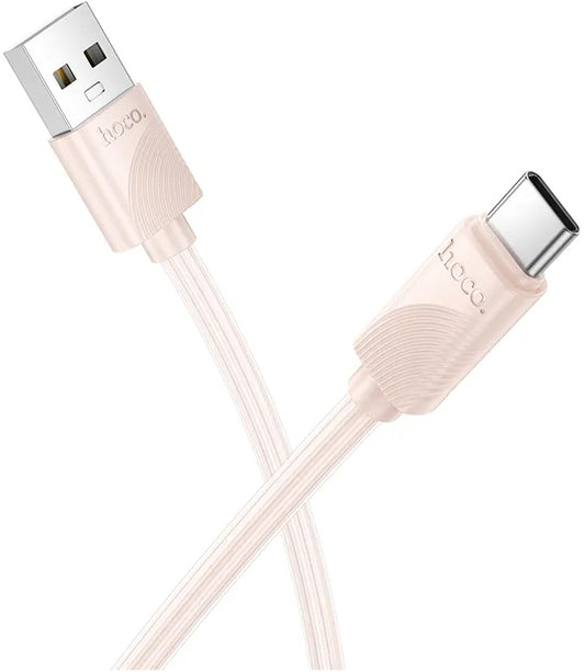Καλώδιο Δεδομένων και Φόρτισης USB-A - USB-C HOCO X114, 18W, 1m, Ροζ