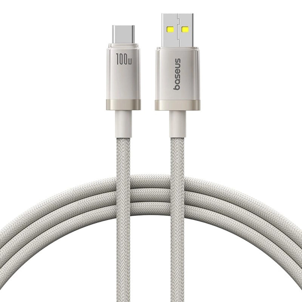 Καλώδιο Δεδομένων και Φόρτισης USB-A - USB-C Baseus Titanium, 100W, 1m, Ασημί P10378102G21-00
