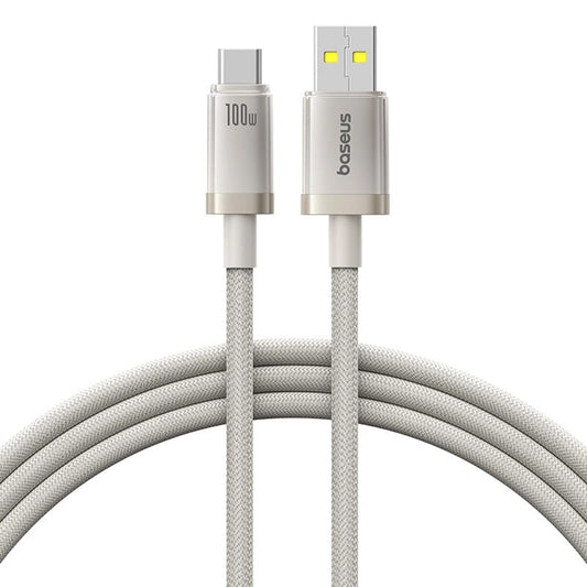 Καλώδιο Δεδομένων και Φόρτισης USB-A - USB-C Baseus Titanium, 100W, 1m, Ασημί P10378102G21-00