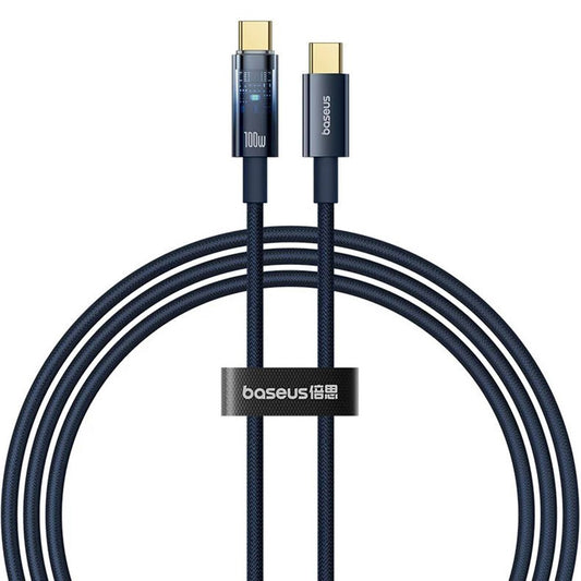 Καλώδιο Δεδομένων και Φόρτισης USB-C - USB-C Baseus Explorer, 100W, 1m, Μπλε Ναυτικό P10319704321-00