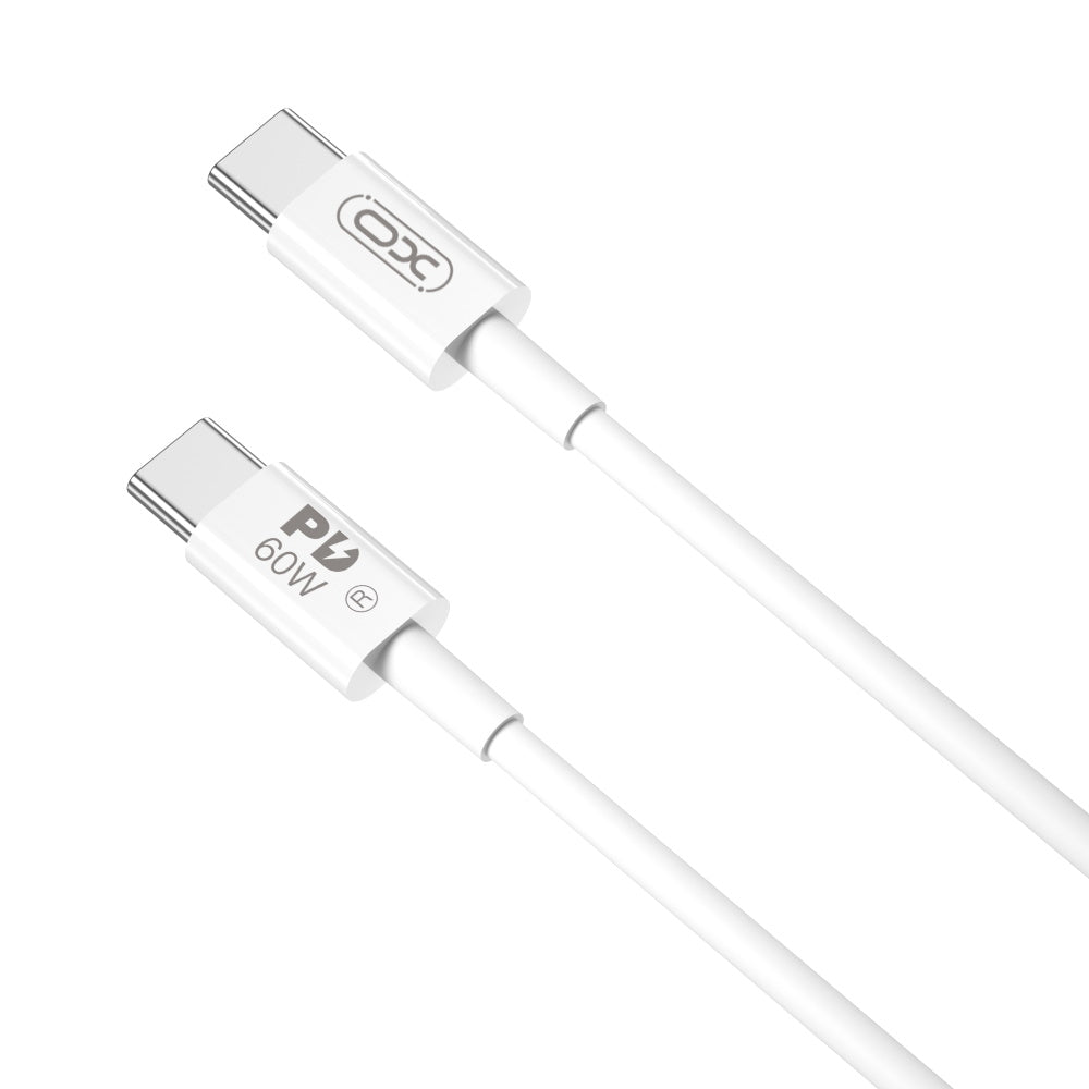 Καλώδιο Δεδομένων και Φόρτισης USB-C - USB-C XO Design NB-Q190A, 60W, 1m, Λευκό