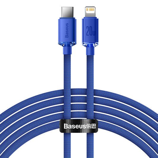 Καλώδιο Δεδομένων και Φόρτισης USB-C - Lightning Baseus Crystal Shine Series, 20W, 1.2m, Μπλε CAJY000203
