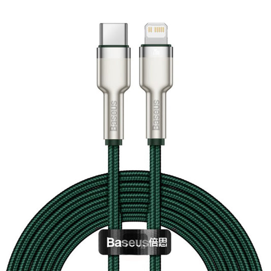 Καλώδιο Δεδομένων και Φόρτισης USB-C - Lightning Baseus Cafule Metal Series, 20W, 2m, Πράσινο CATLJK-B06