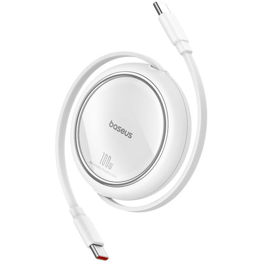 Καλώδιο Δεδομένων και Φόρτισης USB-C - USB-C Baseus Free2Draw Mini Retractable, 100W, 1m, Λευκό P10364500211-00