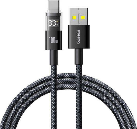 Καλώδιο Δεδομένων και Φόρτισης USB-A - USB-C Baseus Display 2, 100W, 1m, Μαύρο P10382701121-00