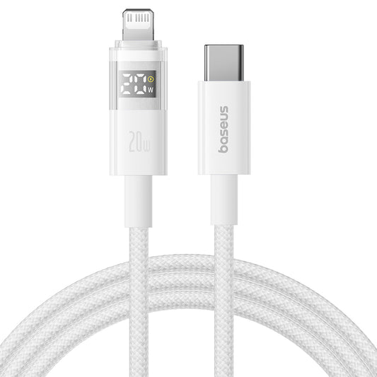 Καλώδιο Δεδομένων και Φόρτισης USB-C - Lightning Baseus Display 2, 20W, 1m, Λευκό P10382703211-00