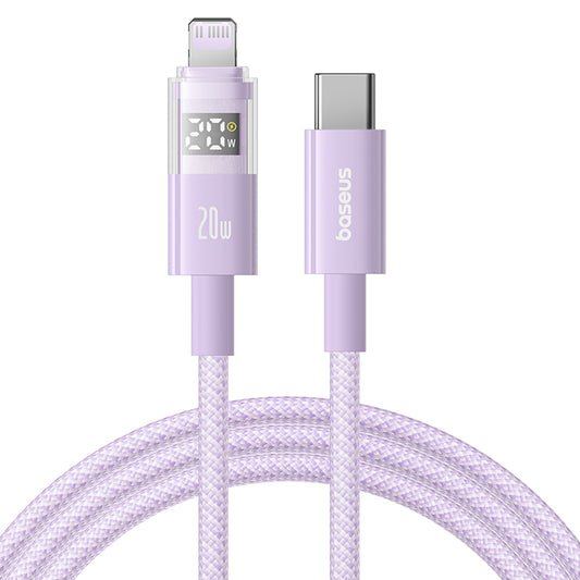Καλώδιο Δεδομένων και Φόρτισης USB-C - Lightning Baseus Display 2, 20W, 1m, Μωβ P10382703511-00