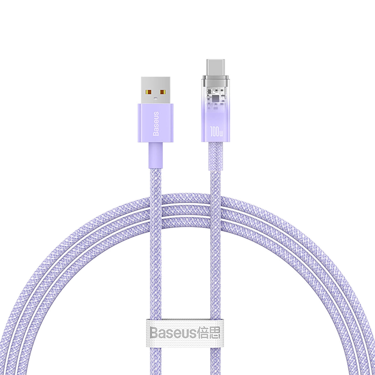 Καλώδιο Δεδομένων και Φόρτισης USB-A - USB-C Baseus Explorer, 100W, 1m, Μωβ CATS010405