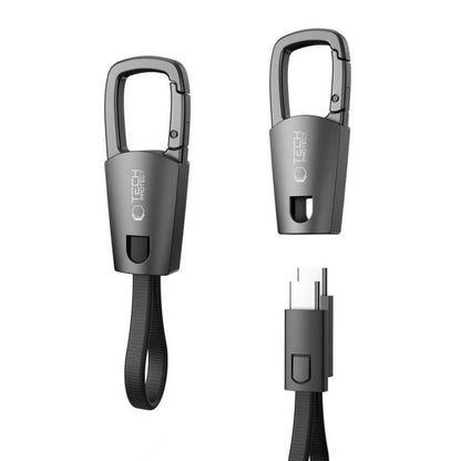 Καλώδιο Δεδομένων και Φόρτισης USB-C - USB-C Tech-Protect Ultraboost DNA Keychain, 60W, 0.17m, Γκρι