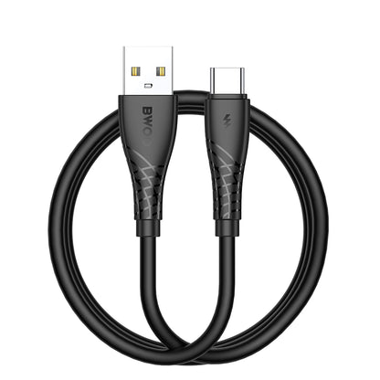 USB-A to USB-C Data and Charging Cable BWOO BO-X318C, 27W, 1m, Black