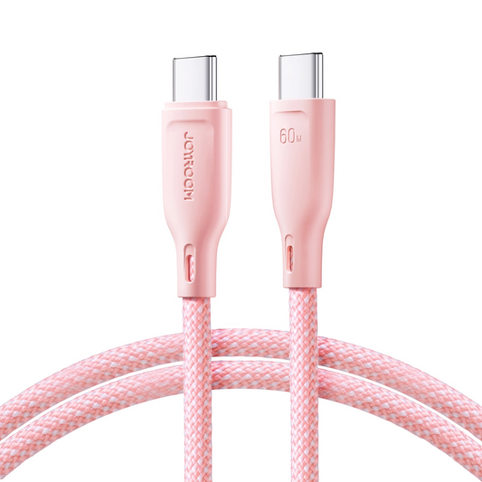 Καλώδιο Δεδομένων και Φόρτισης USB-C - USB-C Joyroom S-A34, 60W, 1m, Ροζ