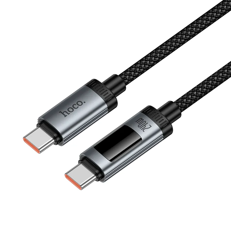 Καλώδιο Δεδομένων και Φόρτισης USB-C - USB-C HOCO Display U148, 240W, 1.2m, Μαύρο