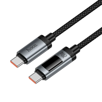 Καλώδιο Δεδομένων και Φόρτισης USB-C - USB-C HOCO Display U148, 240W, 1.2m, Μαύρο