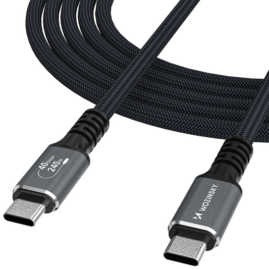 Καλώδιο Δεδομένων και Φόρτισης USB-C - USB-C WZK WPS-UY42S, 240W, 2m, Μαύρο