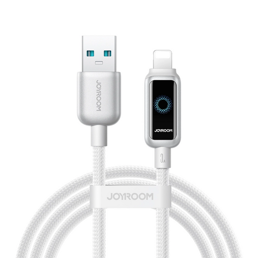 Καλώδιο Δεδομένων και Φόρτισης USB-A - Lightning Joyroom S-A55 StarFlight Display, 18W, 1.2m, Λευκό