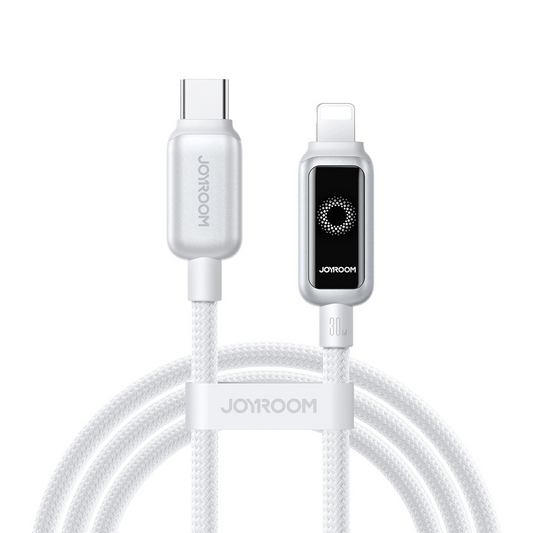 Καλώδιο Δεδομένων και Φόρτισης USB-C - Lightning Joyroom S-A55 StarFlight Display, 30W, 1.2m, Λευκό