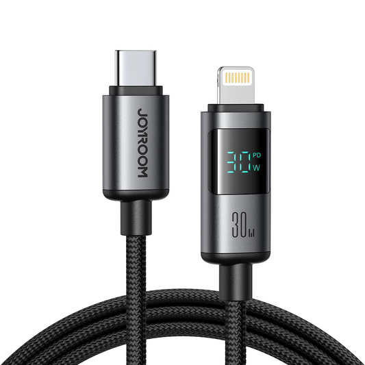 Καλώδιο Δεδομένων και Φόρτισης USB-C - Lightning Joyroom S-A16 Pro Prism Display, 30W, 1.2m, Μαύρο
