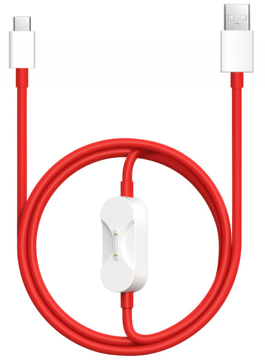 Καλώδιο Δεδομένων και Φόρτισης USB-A - USB-C / Pogo Pin OnePlus DL162, 80W, 1.2m, Κόκκινο 5461100665