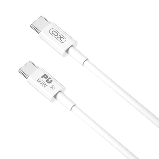 Καλώδιο Δεδομένων και Φόρτισης USB-C - USB-C XO Design NB-Q190B, 60W, 2m, Λευκό