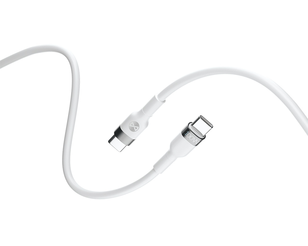 Καλώδιο Δεδομένων και Φόρτισης USB-C - USB-C Forever Flexible, 100W, 2m, Λευκό