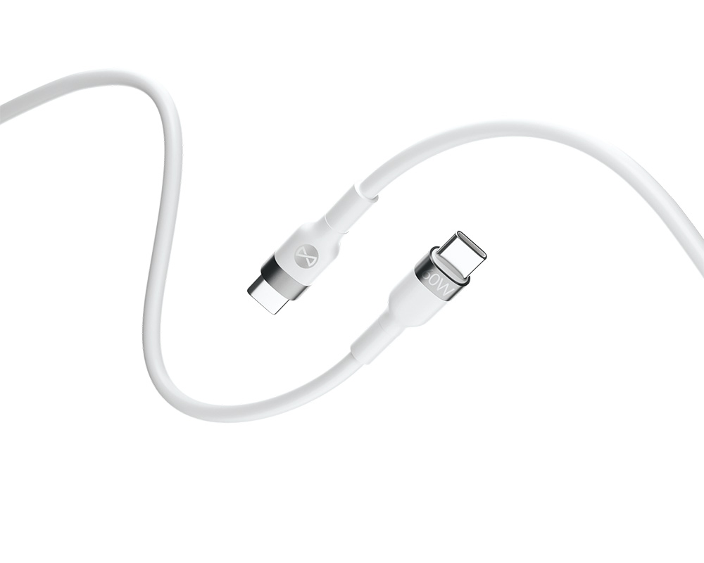 Καλώδιο Δεδομένων και Φόρτισης USB-C - USB-C Forever Flexible, 60W, 2m, Λευκό